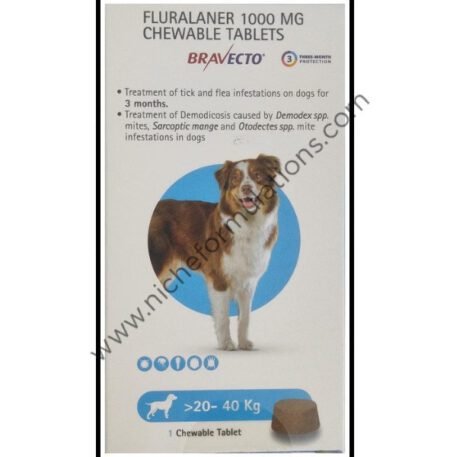 Bravecto 1000mg Pet Chewable Tick and Flea Control Tablet (For > 20-40 Kg)