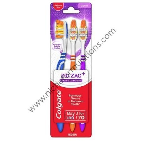 Colgate Zig Zag+ Anti-Bacterial Bristle Medium Toothbrush