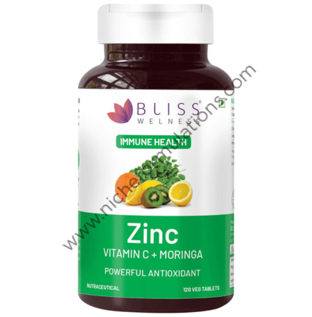 Bliss Welness Immune Health Zinc Vitamin C + Moringa Veg Tablet