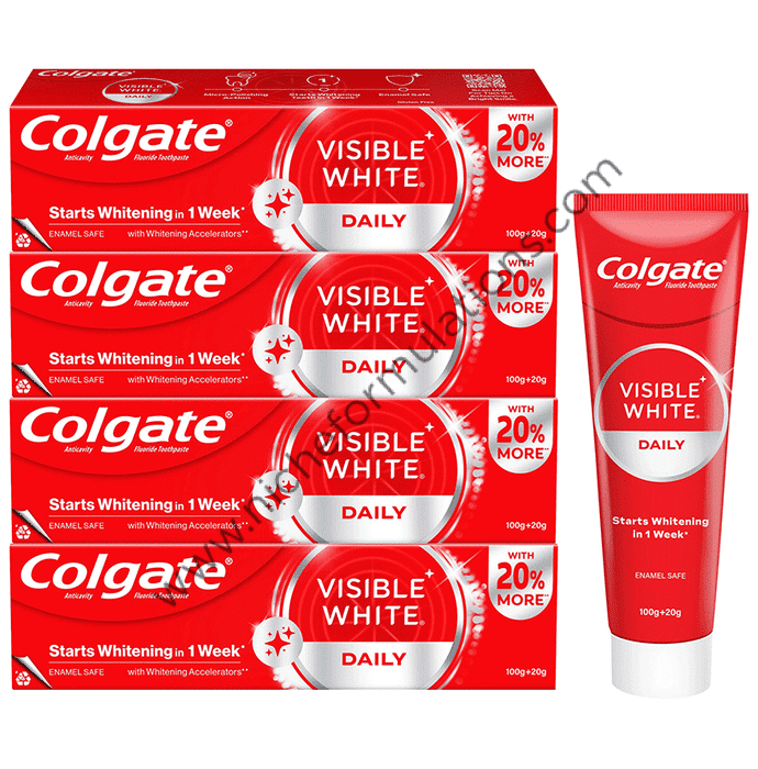 Colgate Visible White Toothpaste (120 gm Each) - Niche Formulations
