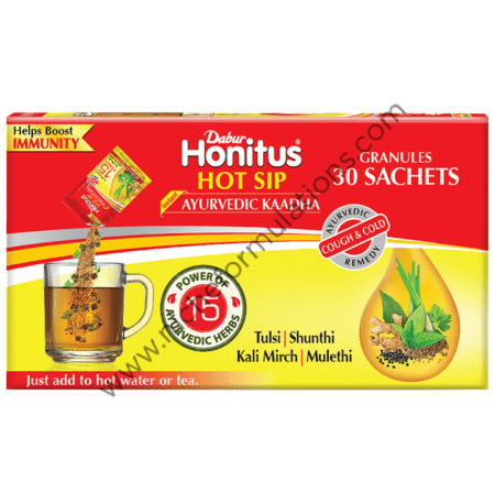 Dabur Honitus Hot Sip Ayurvedic Kaadha | For Cough, Cold & Immunity (4gm Each)