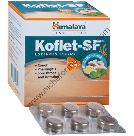 Himalaya Ginger Mint Koflet-SF Cough Lozenges | Relieves Cough & Sore Throat | Sugar Free