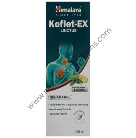Himalaya Healthcare Koflet-EX Linctus Peppermint & Ginger Sugar Free
