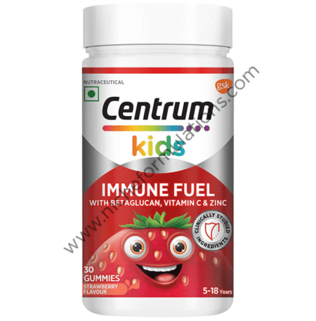 Centrum Kids Immune Fuel with BetaGlucan, Vitamin C & Zinc | Flavour Gummy Strawberry