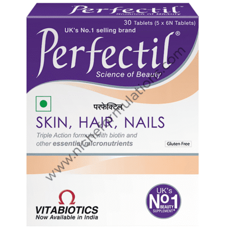 Perfectil Skin, Hair, Nail Supplement with Biotin, Vitamin C & Micronutrients | Gluten-Free Tablet