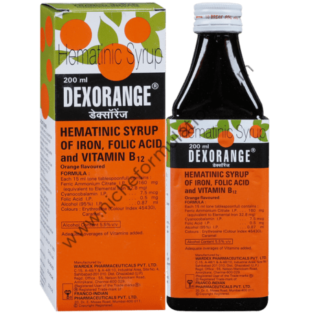 Dexorange Hematinic Syrup with Iron Folic Acid & Vitamin B12