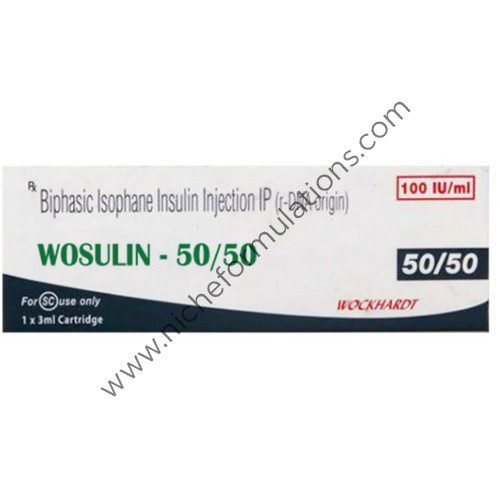 New Wosulin 50/50 100IU/ml Injection 3ml