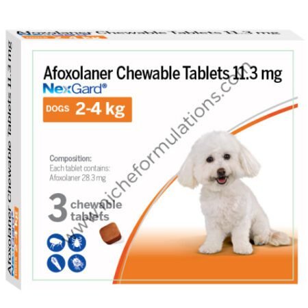 NexGard 11.3mg Flea and Tick Chewable Tablet for Dogs 2-4 kg