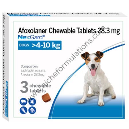 NexGard 28.3mg Flea and Tick Chewable Tablet for Dogs 4-10 kg