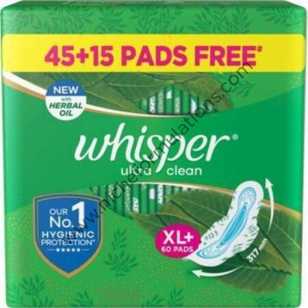 Whisper Ultra Clean with Herbal Oil Sanitary Pads XL+