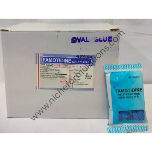 Bulk Famotidine Tablets 20mg (Oval/Blue) Bulk Famotidine Tablets 20mg (Oval/Blue)