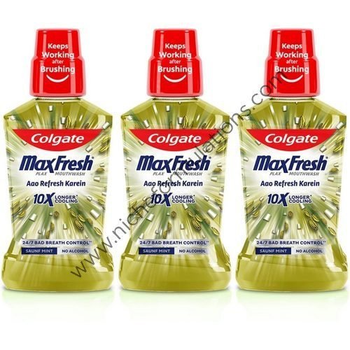 Colgate Maxfree Plax Mouthwash (250ml Each) Saunf Mint Buy 2 Get 1 Free