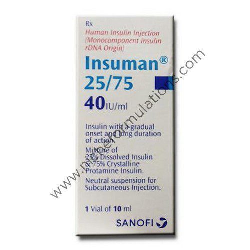 Insuman 25/75 Suspension for Injection 40IU/ml