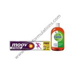 Moov Strong Diclofenac Pain Relief Gel with 60ml Dettol Antiseptic Liquid Free