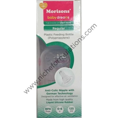 Morisons-Baby-Dreams-Regular-Anti-Colic-Nipple-German-Technology-BPA-Free-Feeding-Bottle-125ml