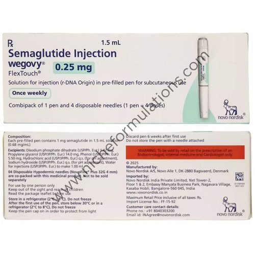 Wegovy 0.25mg FlexTouch solution for injection in pre-filled pen - Niche  Formulations