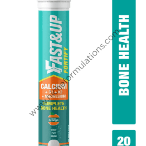 Fast&Up Fortify Calcium + D3 + K2 + Magensium Effervescent Tablet Orange