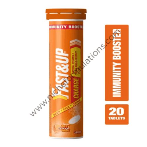 Fast&Up Charge with Natural Vitamin C from Amla & Zinc Flavour Effervescent Tablet Orange